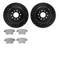 Dynamic Friction Co 8302-54177, Rotors-Drilled and Slotted-Black with 3000 Series Ceramic Brake Pads, Zinc Coated 8302-54177